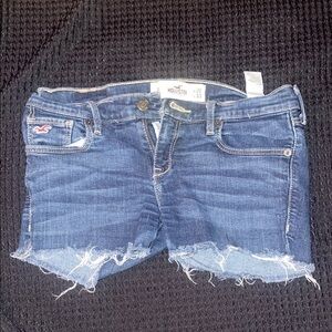 Hollister Blue Jean Shorts Distressed Cut-Off Style